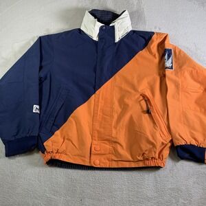 Vintage Nautica Competition Jacket Mens Large Blue Orange Reversible Sail 90s